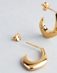 Gold Plated Sterling Silver Small Geo Open Hoop Earrings - link has visual effect only