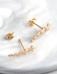 9ct Gold Graduated Star Stud Earrings - link has visual effect only