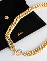 18ct Gold Plated Brass Statement Chain Link T&O Necklace - link has visual effect only