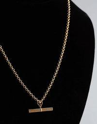 Gold Plated Sterling Silver Rolo Chain Fob Necklace - link has visual effect only