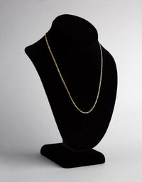 9ct Gold Figaro Chain Necklace - link has visual effect only