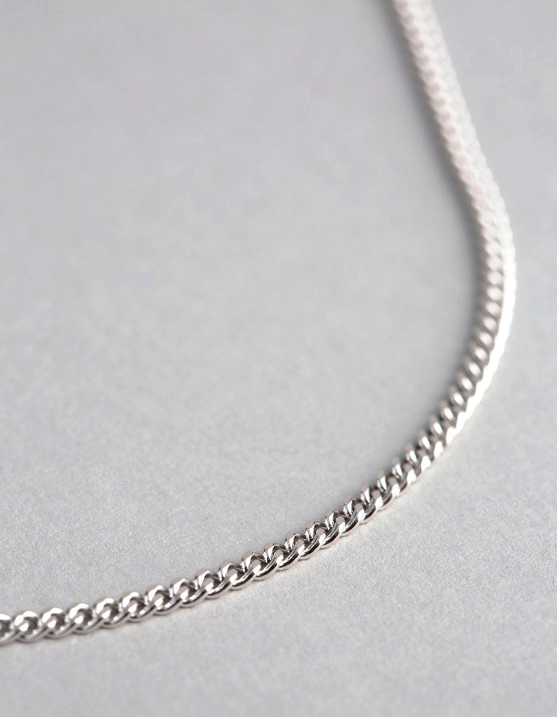 Sterling Silver Diamond Cut Curb Chain Necklace