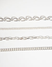 Silver Mixed Chain Choker 4-Pack - link has visual effect only