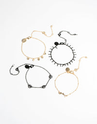 Matte Roses Bracelet & Anklet 4-Pack Set - link has visual effect only