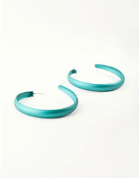 Matte Teal 60mm Hoop Earrings - link has visual effect only