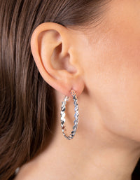 Silver Etched Twist 6-Pack Hoop Earring - link has visual effect only