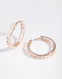 Rose Gold Roman Numeral Hoop Earrings - link has visual effect only