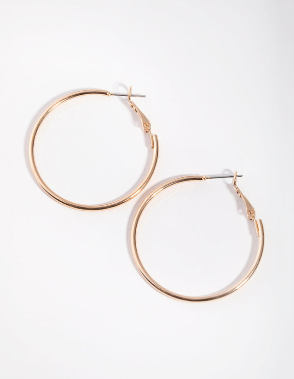 Gold Medium Core Hoop Earrings