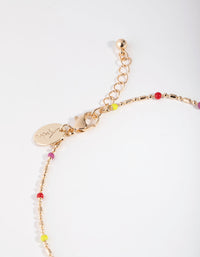 Gold Bright Bead Chain Anklet - link has visual effect only