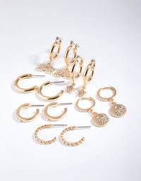 Gold Diamante Yin Yang 6-Pack Earring - link has visual effect only