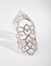 Silver Crystal Hinge Statement Ring - link has visual effect only