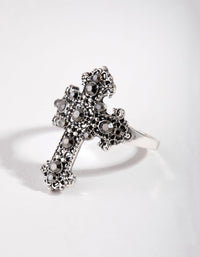 Antique Silver Antique Cross Ring - link has visual effect only