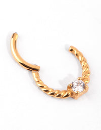 Gold Cubic Zirconia Twisted Clicker - link has visual effect only