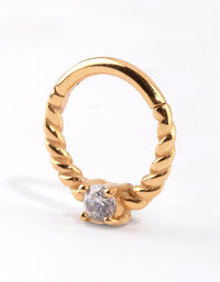 Gold Cubic Zirconia Twisted Clicker - link has visual effect only