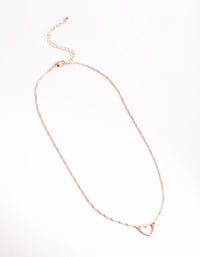 Rose Gold Open Heart Necklace - link has visual effect only