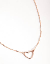 Rose Gold Open Heart Necklace - link has visual effect only
