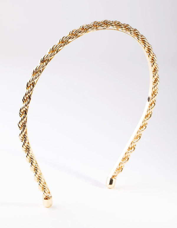 Gold Twist Rope Headband