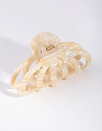 Cream Ceramic Swirl Five Hole Acetate Claw - link has visual effect only