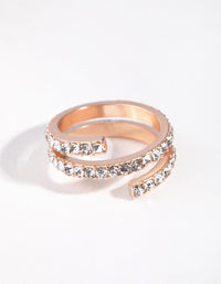 Rose Gold Crystal Twist Ring - link has visual effect only