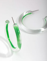 Acrylic Bright Green Hoop Earrings - link has visual effect only