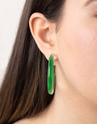 Acrylic Bright Green Hoop Earrings - link has visual effect only