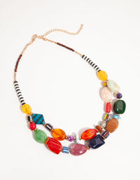 Swirl Mixed Colour Stone Necklace - link has visual effect only