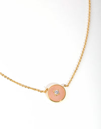 Gold Plated Semi-Precious Diamante Circle Necklace - link has visual effect only
