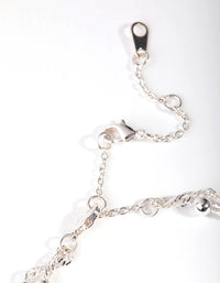 Silver Plated Double Row Chain & Ball Bracelet - link has visual effect only