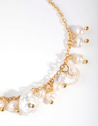 Gold Plated Freshwater Pearl Droplet Bracelet - link has visual effect only