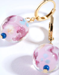 Gold Painted Bead Drop Earrings - link has visual effect only