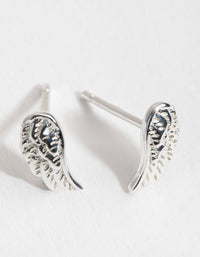 Sterling Silver Angel Wing Stud Earrings - link has visual effect only