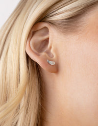 Sterling Silver Angel Wing Stud Earrings - link has visual effect only