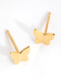 Sterling Silver Gold Butterfly Pack Stud Earring - link has visual effect only