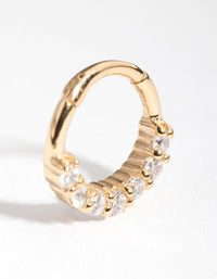 Gold Plated Sterling Silver Cubic Zirconia Clicker - link has visual effect only