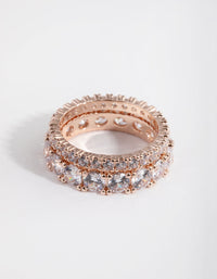 Rose Gold Double Band Set Ring - link has visual effect only
