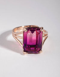 Rose Gold Rectangle Pink Ombre Ring - link has visual effect only