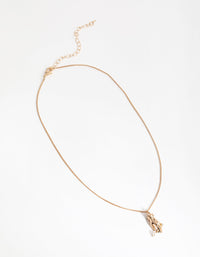 Gold Faux Pearl Hand Necklace - link has visual effect only