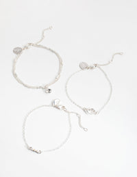 Silver Diamante & Faux Pearl 4-Pack Bracelets - link has visual effect only
