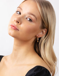 Gold Plated Medium Hoop Earrings - link has visual effect only