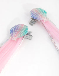 Kids Acrylic Faux Hair Sea Shell Sequin Clip - link has visual effect only