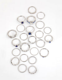 Rhodium Royal Blue Ring 24-Pack - link has visual effect only