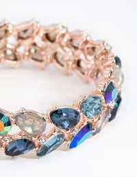 Rose Gold Navette Mix Stretch Bracelet - link has visual effect only