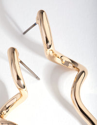 Gold Squiggle Drop Earrings - link has visual effect only