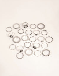Antique Silver Etched Ring 24-Pack - link has visual effect only