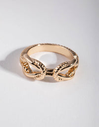 Gold Double Knot Ring - link has visual effect only
