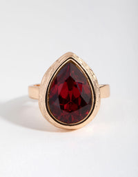 Gold Ruby Pear Stone Ring - link has visual effect only