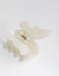Acetate White Marble Butterfly Clip - link has visual effect only