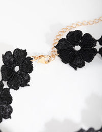 Gold Flower Black Lace Choker - link has visual effect only