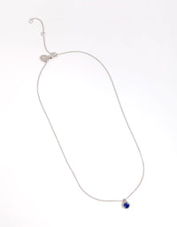 Rhodium Circle Diamante Pendant Necklace - link has visual effect only