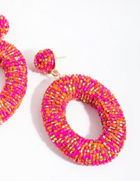 Beaded Chunky Donut Drop Earrings - link has visual effect only